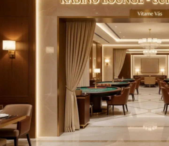 Elegantný vstup do Lounge TopDiningZone s jemným osvetlením a decentným nápisom.