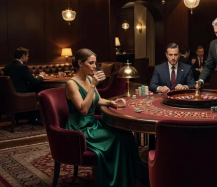 Intímny herňa lounge s ruletovým stolom a mäkkým osvetlením v TopDiningZone