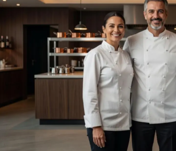 Portrét tímu šéfkuchárov TopDiningZone v elegantnom fine dining prostredí